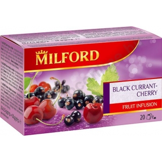 Milford gyümölcs tea 20 filter, Feketeribizli-cseresznye