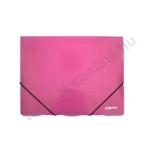 Gumis mappa A4 PP 5mm pink E-COLLECTION 3 pólyás, kétsarok gumival