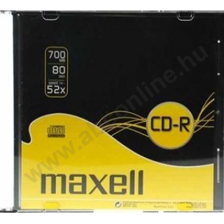 CD-R80 MAXELL 52x 1db-os egyszer írható CD, 700MB, vékonytokos