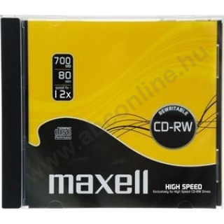 CD-RW80 MAXELL 8x vastagtokos újraírható CD, 700MB, darabos