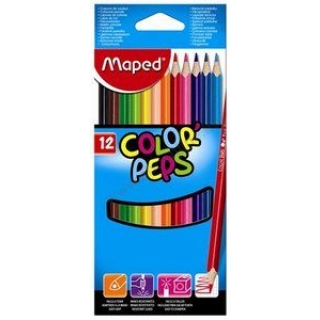 Színes ceruza 12db-os készlet MAPED Color`Peps háromszögű 12 színben