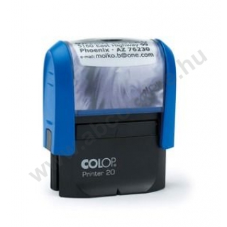 Bélyegzőház Printer C20 kék COLOP 38x14mm, műanyagházas, max 4 sor
