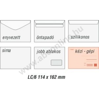 Boríték LC/6 öntapadós 121102 GPV fehér, bélésnyomott (1000 db/doboz)