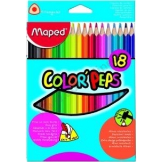 Színes ceruza 18db-os készlet MAPED Color`Peps háromszögű 18 színben
