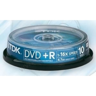 DVD+R4,7 TDK 16x 10db/henger egyszer irható DVD, 4,7GB