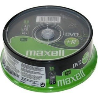 DVD+R4.7 Maxell 16x 25db-os egyszer írható, hengeres csomagolású