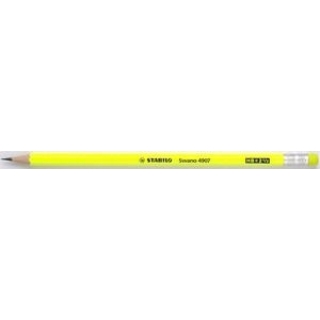 Ceruza HB STABILO 4907 sárga neon, hatszögletű testű, radíros