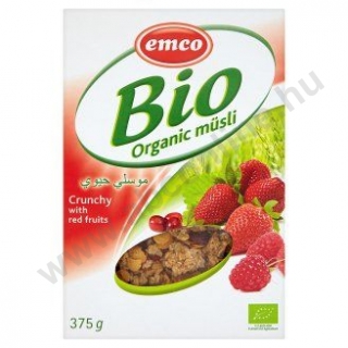 Emco Bio müzli 375g piros gyümölcsös