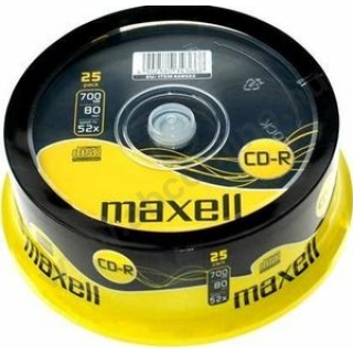 CD-R80 Maxell 52x 25db/henger egyszer írható CD 700MB, 80min, 1oldalas